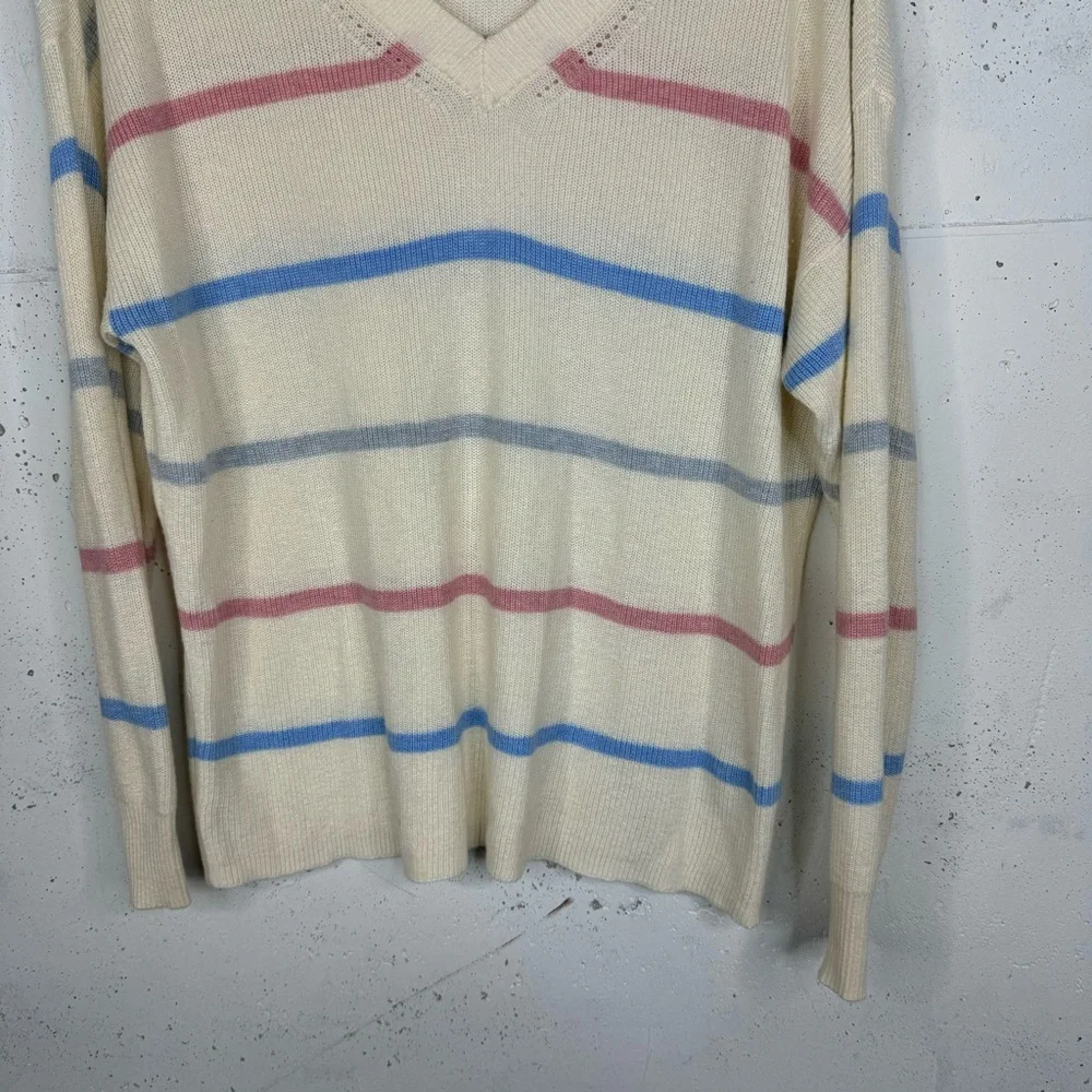 American Eagle Deep V-Neck Striped Colorful Pullover Swater Med - Picture 3 of 7
